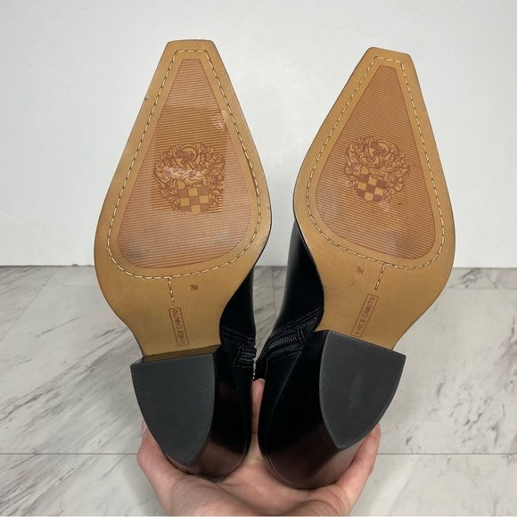 Vince Camuto Nerlinji Black Leather Bootie 7M - Picture 14 of 15